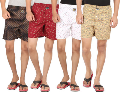 

Joven Printed Men's Boxer(Pack of 4, Beige;black;red;white