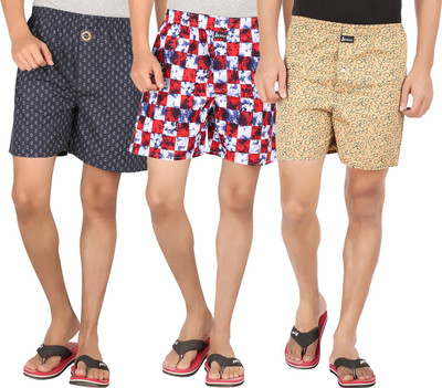 

Joven Printed Men's Boxer(Pack of 3, Beige;dark blue;multicolor