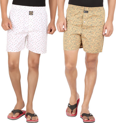 

Joven Printed Men's Boxer(Pack of 2, Beige;white