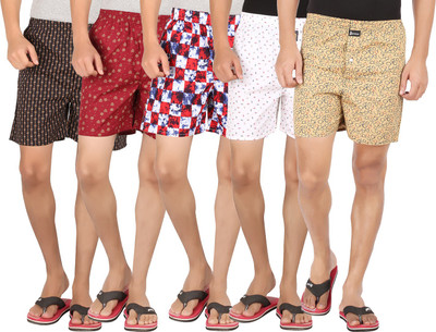 

Joven Printed Men's Boxer(Pack of 5, Beige;black;multicolor;red;white