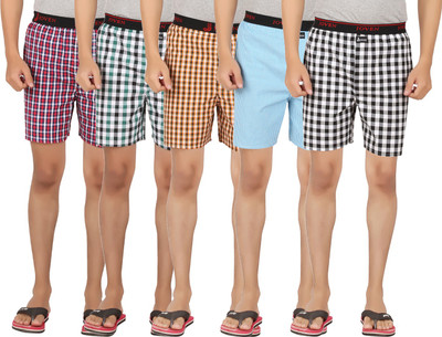 

Joven Checkered Men's Boxer(Pack of 5, Multicolor