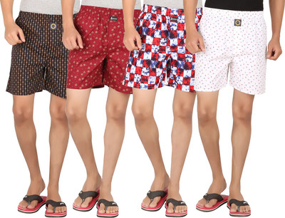 

Joven Printed Men's Boxer(Pack of 4, Black;blue;multicolor;white