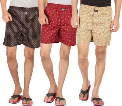 

Joven Printed Men's Boxer(Pack of 3, Beige;black;red