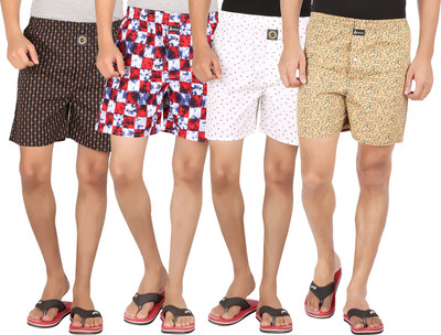 

Joven Printed Men's Boxer(Pack of 4, Beige;black;multicolor;white