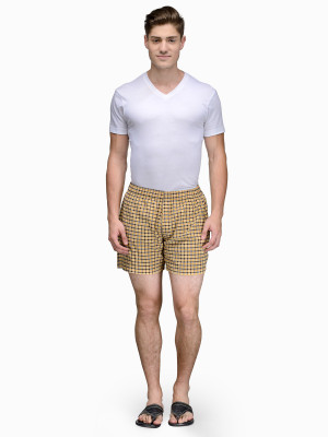 

Being Fab Checkered Men's Yellow Boxer Shorts