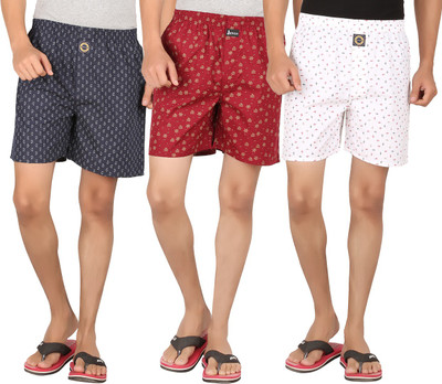 

Joven Printed Men's Boxer(Pack of 3, Blue;red;white