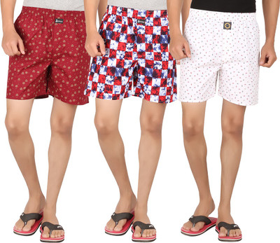 

Joven Printed Men's Boxer(Pack of 3, Multicolor;red;white