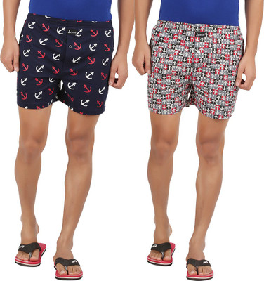 

Joven Printed Men's Boxer(Pack of 2, Grey melange;navy