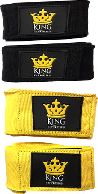 

KING FITNESS PROFESSIONAL BANDAGE 2.75 METERS EACH 1 PAIR BLACK, 1 PAIR YELLOW Black, Yellow Boxing Hand Wrap(Black, Yellow, 108 inch)