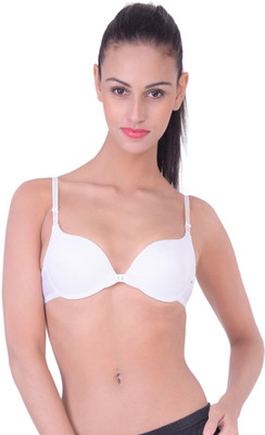 PrettyCat Front Open Women Push-up Lightly Padded Bra(White)
