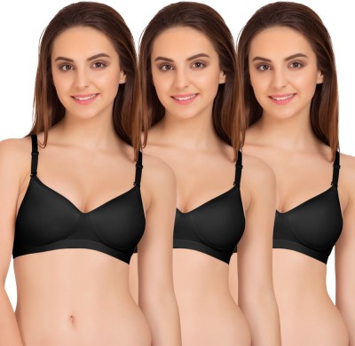 TWEENS by Belle Lingeries Sleek Look Padded Seamless Women T-Shirt Lightly Padded Bra(Black)