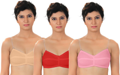 

Fabme Secret Straps Women's T-Shirt Non Padded Bra(Pink, Brown, Red, Brown;pink;red