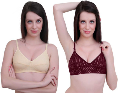 JSR Paris Beauty Pro Women Minimizer Non Padded Bra(Maroon, Beige)