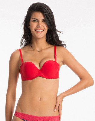 

PrettySecrets Women's Push-up Lightly Padded Bra(Red)