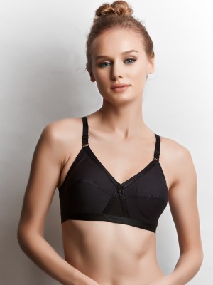 Libertina Kriss Cross Women Minimizer Non Padded Bra(Black)