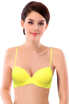 

PrivateLifes Neo Women's T-Shirt Bra(Yellow, Neo-yellow