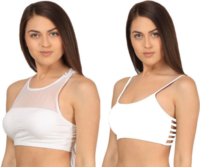 

Gold Dust Styles Girls Padded Bra Girl's Sports Bra(White, Multicolor