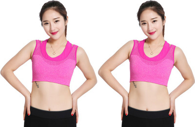 

Gold Dust Styles Girls Padded Bra Girl's Sports Bra(Pink, Multicolor