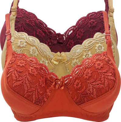 X-WELL Women Everyday Non Padded Bra(Maroon, Brown, Beige)
