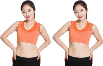 

Gold Dust Styles Girls Padded Bra Girl's Sports Bra(Orange, Multicolor
