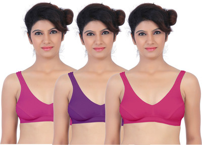 

Fabme Women's Sports Non Padded Bra(Pink, Purple)