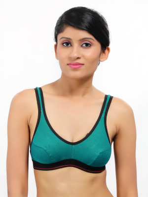 

Fabme Women's Sports Non Padded Bra(Blue, Black), Rama
