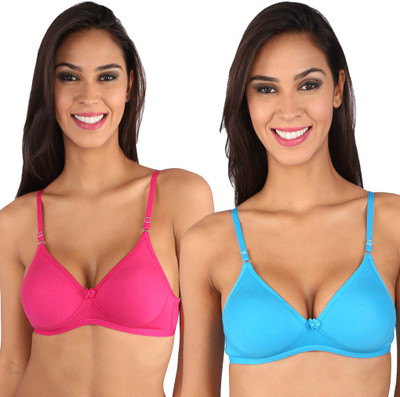 BRALUX Dolly Women T-Shirt Lightly Padded Bra(Light Blue, Pink)