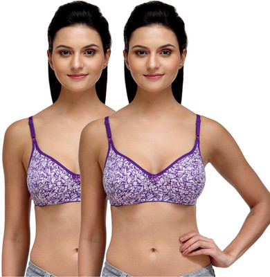 Fashigo Women's Full Coverage Non Padded Bra(Purple)