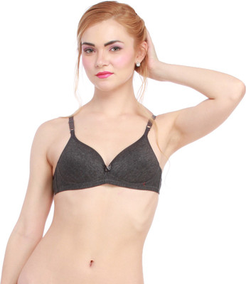 

Glus by Glupick Women T-Shirt Lightly Padded Bra(Grey), Carboon black