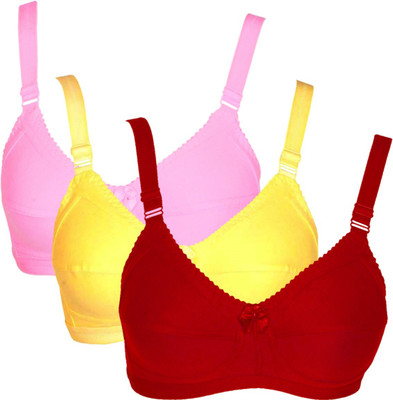 

Teeny Bopper Women's Minimizer Non Padded Bra(Pink, Yellow, Red), Multicolor