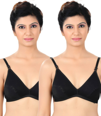 S4S Women's Full Coverage Non Padded Bra(Black)