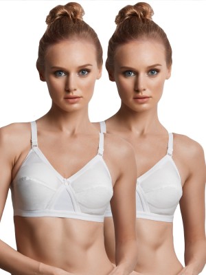 Libertina Kriss Cross Non Wired Women Full Coverage Bra(White)