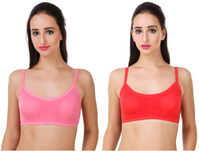

Gold Dust Styles Girls Padded Bra Girl's Sports Bra(Pink, Red, Multicolor