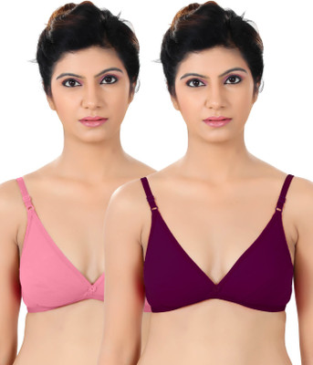 

S4S Women's Push-up Non Padded Bra(Purple, Pink), Light pink;purple
