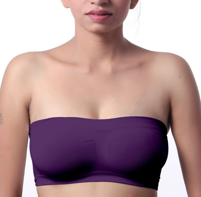 

Fabme Stretchable Women's Tube Non Padded Bra(Purple