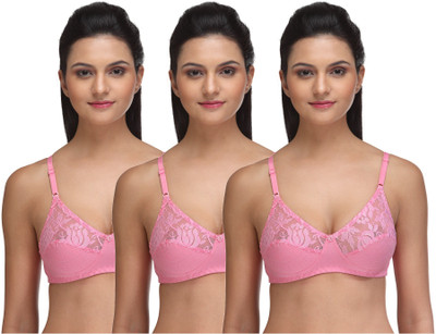 

Fashigo Comfortable Women's Full Coverage Non Padded Bra(Pink, Light pink