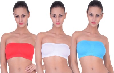 Piftif Women Bandeau/Tube Non Padded Bra(Multicolor)