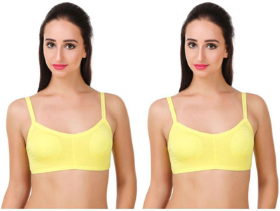 

Gold Dust Styles Girls Padded Bra Girl's Sports Bra(Yellow, Multicolor
