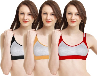 Madam Yoga, Arobics & Gym Wear Women Sports Non Padded Bra(Multicolor)