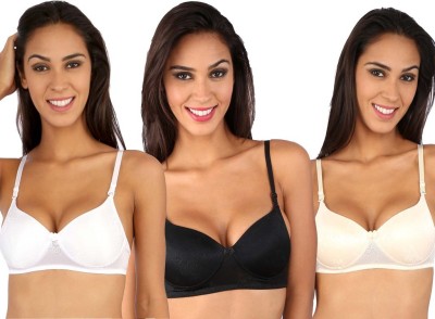 BRALUX Trishna Lace Padded Women Full Coverage Lightly Padded Bra(White, Black, Beige)