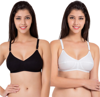 SOUMINIE by Belle Lingeries Flexi Fit Cotton Non-Padded Pack of 2 Women Full Coverage Non Padded Bra(White)