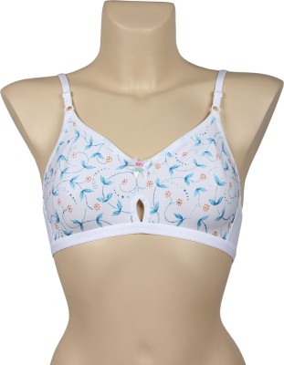 JSR Paris Beauty Lily Charm Women Full Coverage Bra(White, Blue)