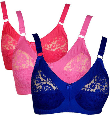 

Teeny Bopper Women's Full Coverage Bra(Blue, Red, Pink), Multi