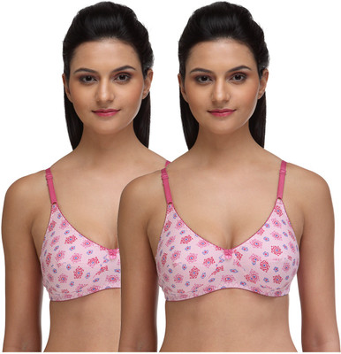 

Fashigo Women's Full Coverage Non Padded Bra(Pink)