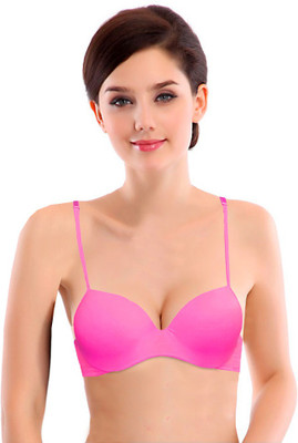 

PrivateLifes Women's T-Shirt Lightly Padded Bra(Pink), Neo-pink