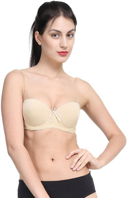 

PrivateLifes Women's Balconette Lightly Padded Bra(Beige)