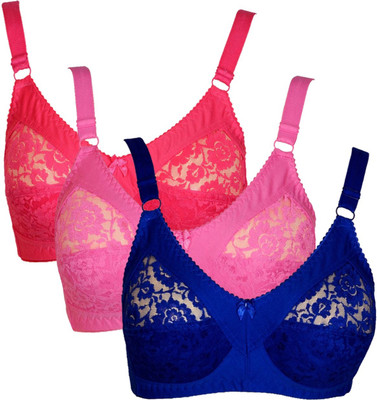 

Teeny Bopper Women's Minimizer Non Padded Bra(Blue, Red, Pink), Multicolor