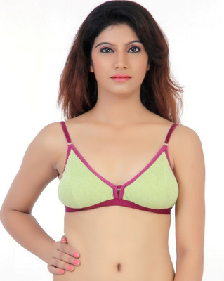 

Fabme Women's Full Coverage Non Padded Bra(Green, Maroon)