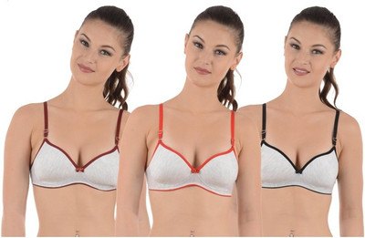 

Pink Pearl Women's Push-up Lightly Padded Bra(Multicolor), Maroon;red;black
