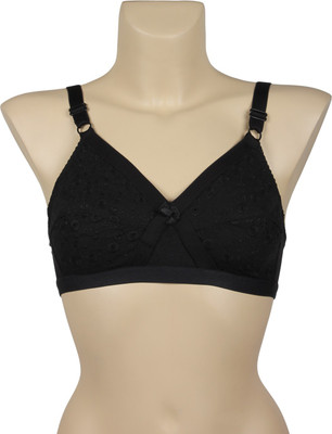 JSR Paris Beauty Plain Charm Women Full Coverage Non Padded Bra(Black)